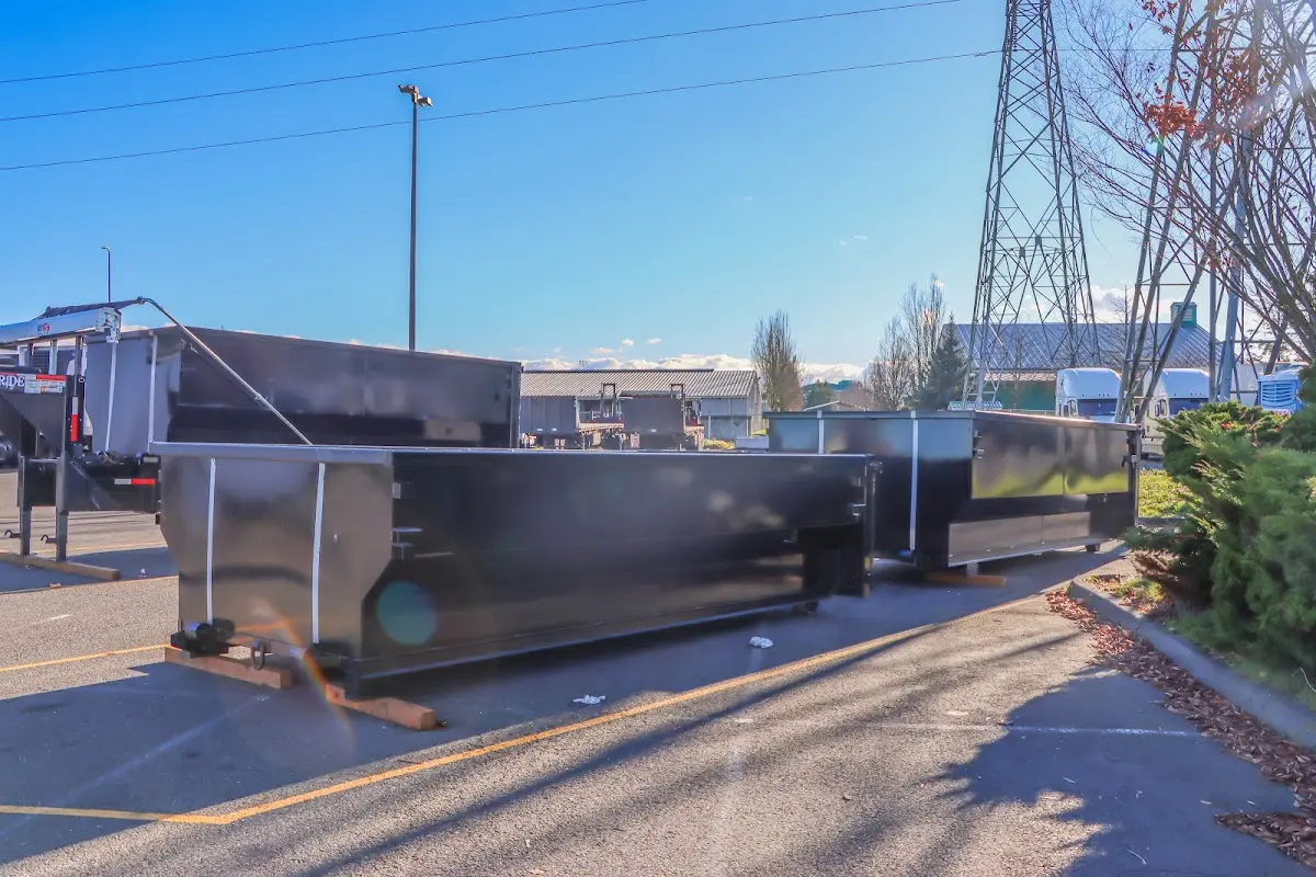 Roll-off dumpster ready for waste disposal at job site for 6 Yard Dumpster Rental in Toronto